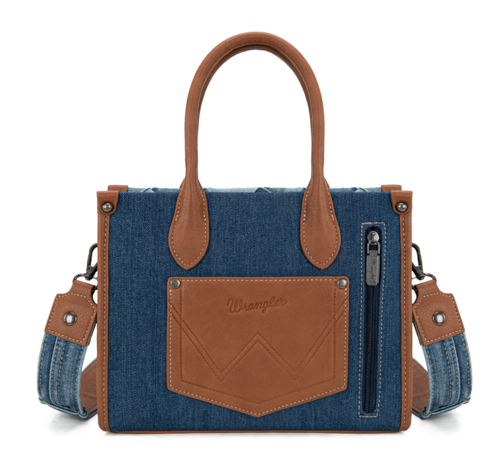 Wrangler Woven Denim Concealed Carry Tote/Crossbody -Jean