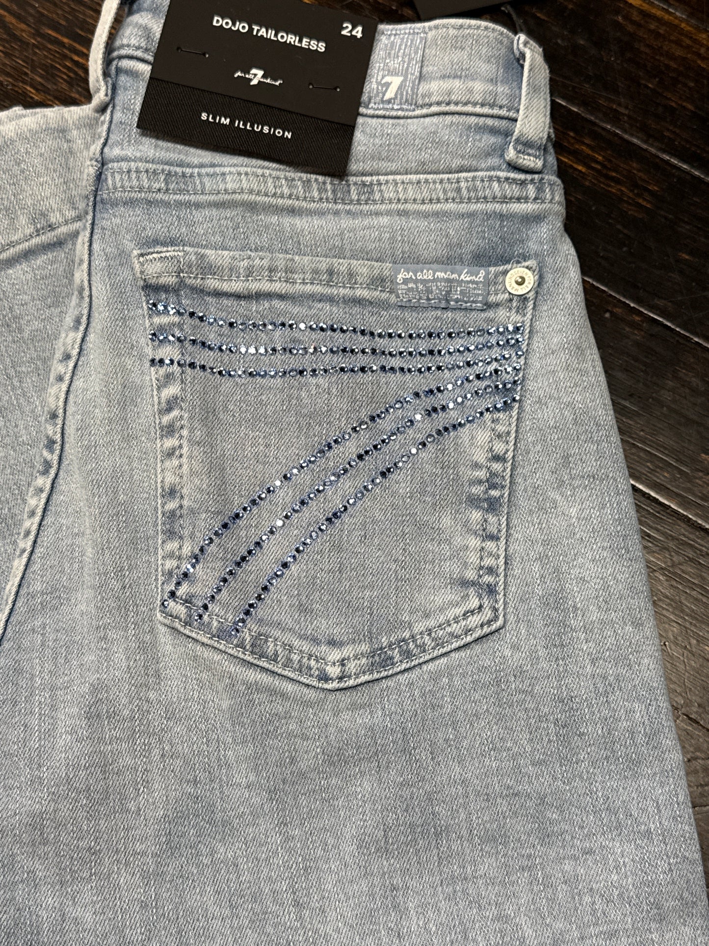 7 For All Mankind Olina Blue Sparkle Trouser