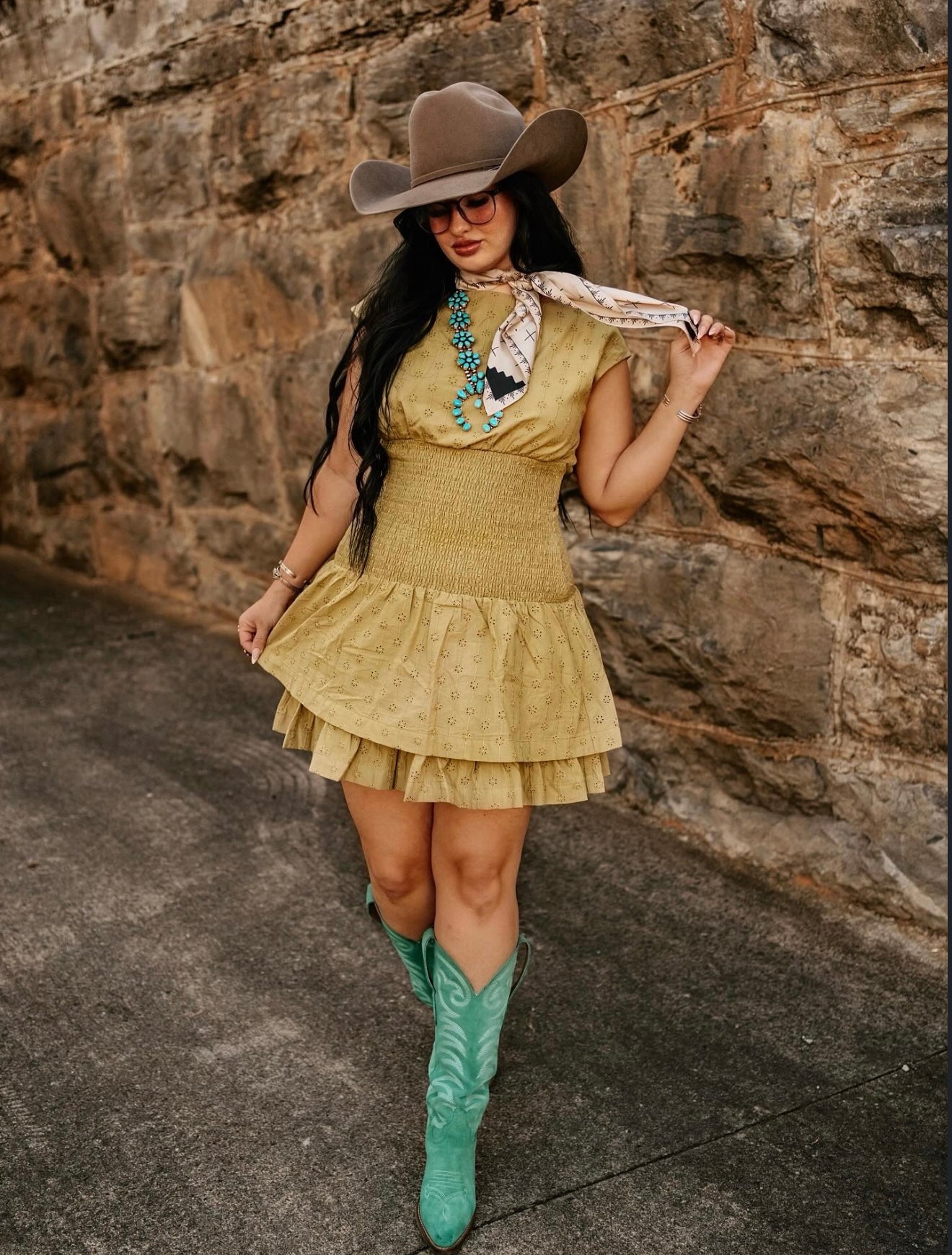 Anisa Avocado Mini Dress