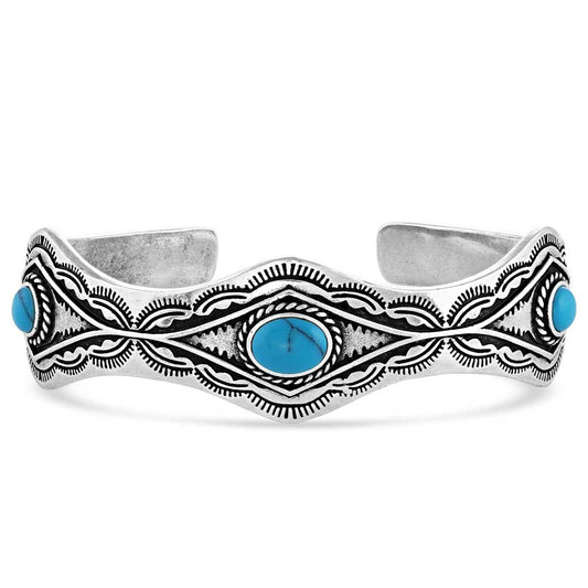 Seeing Eye Aztec Silver Cuff Bracelet