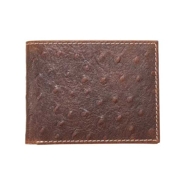 NOCONA BIFOLD OSTRICH BROWN WALLET