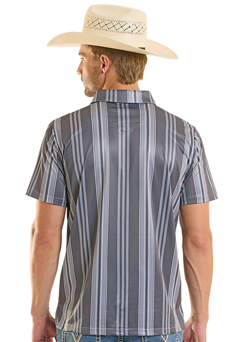 Rock & Roll Charcoal Stripe Polo