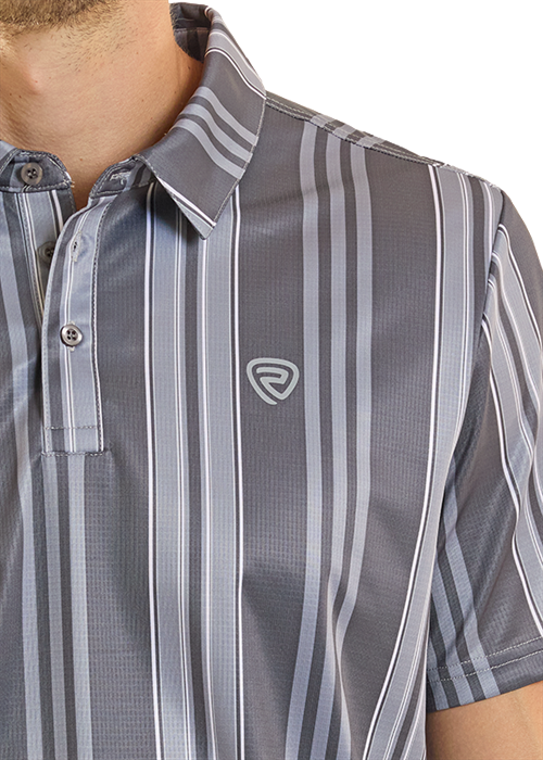 Rock & Roll Charcoal Stripe Polo