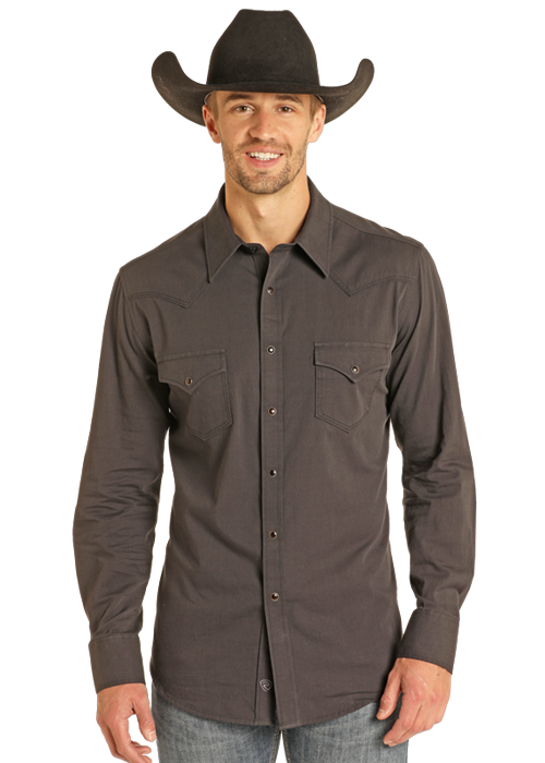 Rock & Roll Solid Black Snap Up