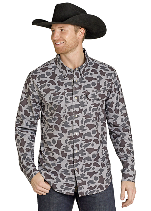 Camo Tek Grays Men's Snap Up