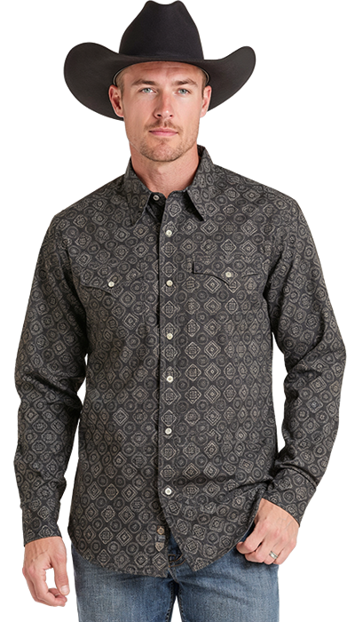 Rock & Roll Brown Medallion Snap Up