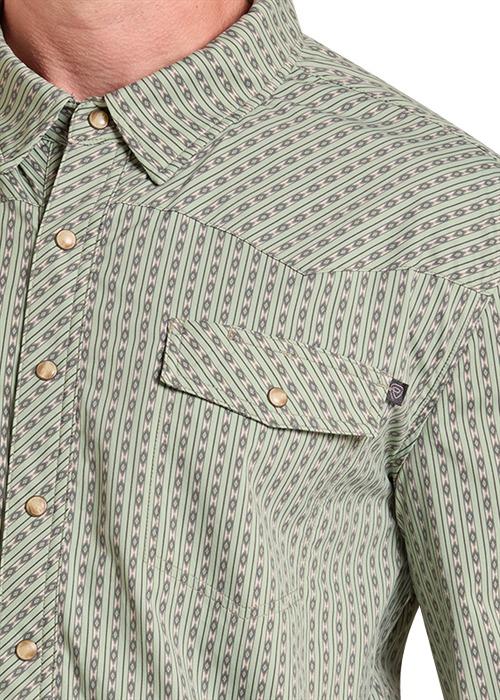 Sage Fine Aztec Men's Snap Up