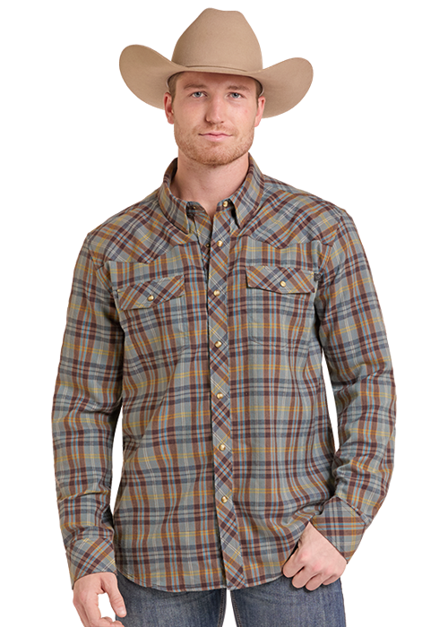 Fall Stretch Flannel Snap Up Shirt