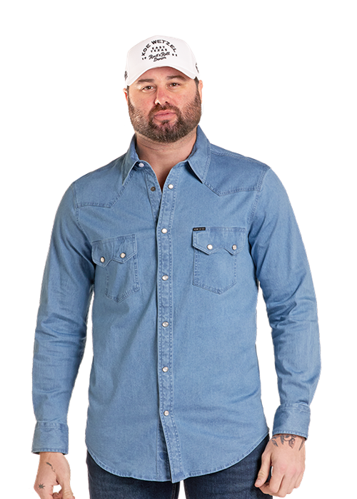Koe Denim Solid Snap Up