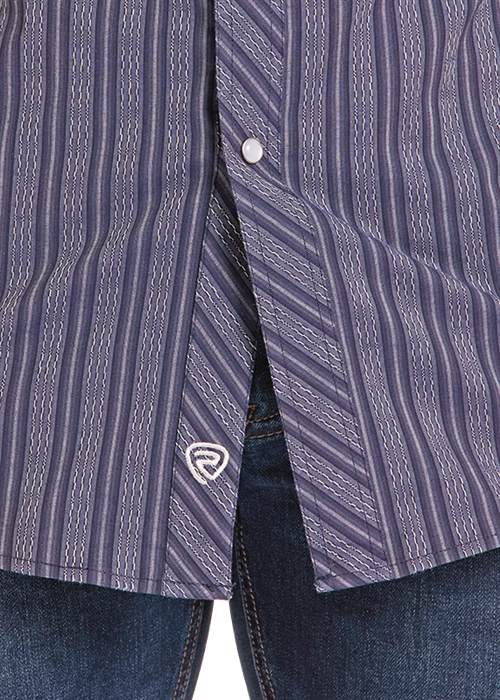 Koe Dark Blue Stripes Men's Snap Up