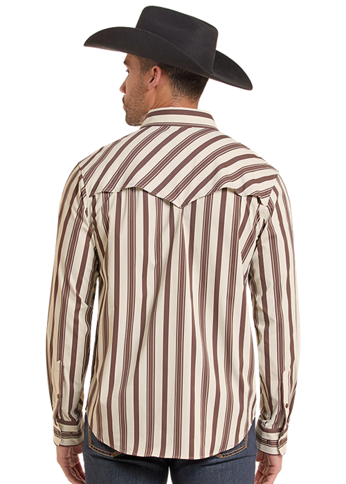 Stripe Tek Bronze & Cream Snap Up