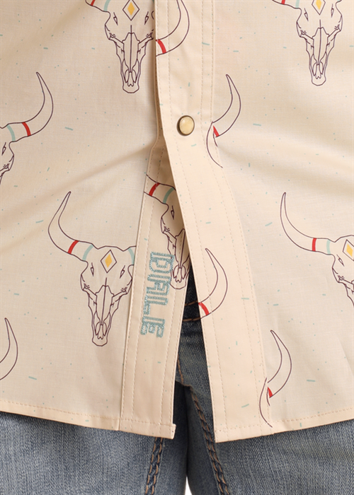 Dale Longhorn Short Sleeve Snap Up