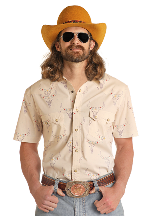 Dale Longhorn Short Sleeve Snap Up