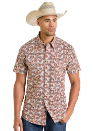 Paisley Print Men's Short Sleeve Shirt
