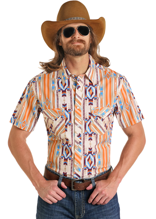 Dale Mini T Orange Short Sleeve Snap Up (Copy)