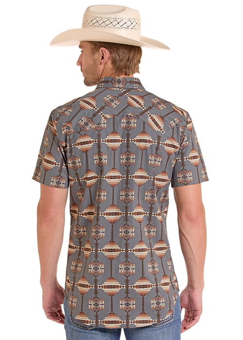 Rock & Roll Aztec Printed SS Snap