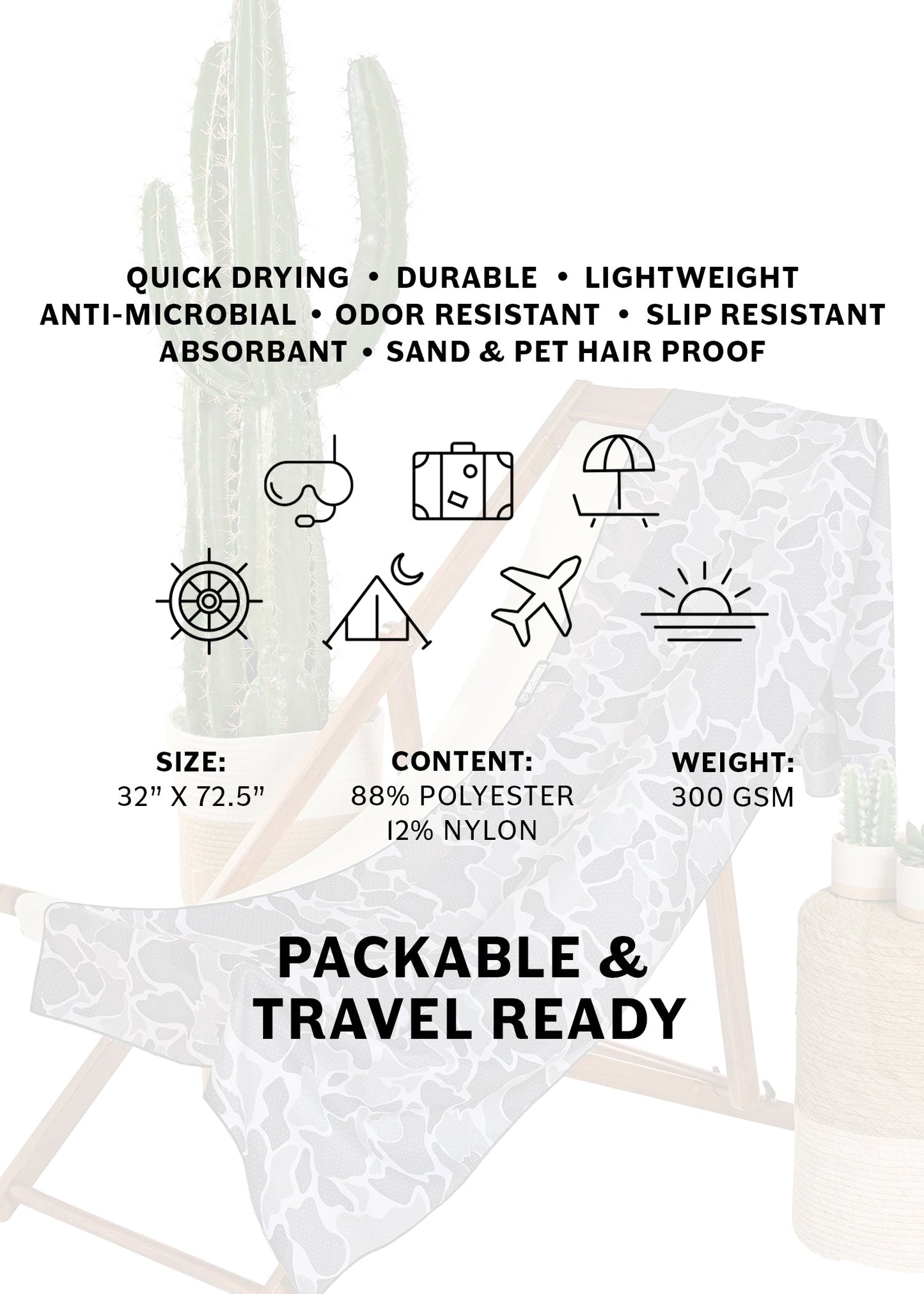 Beachy Camo Microfiber Towel