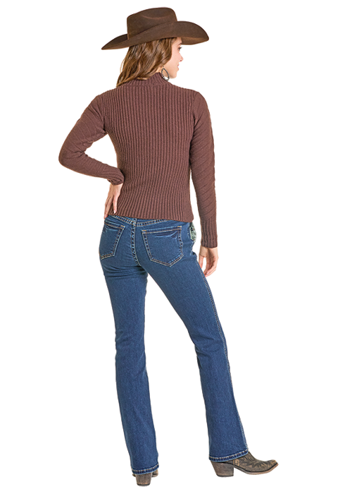 Moc Neck Brown Sweater