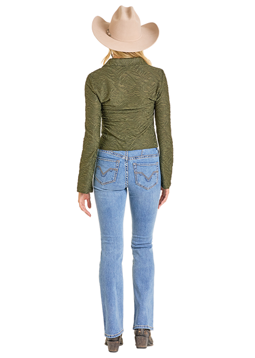 Textured Olive Women's Top