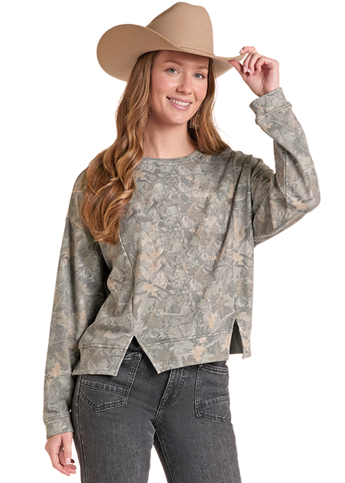 Tree Camo Cropped Sweatshirt