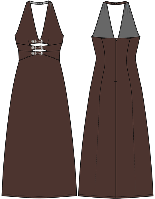 Buckle Dress Chocolate