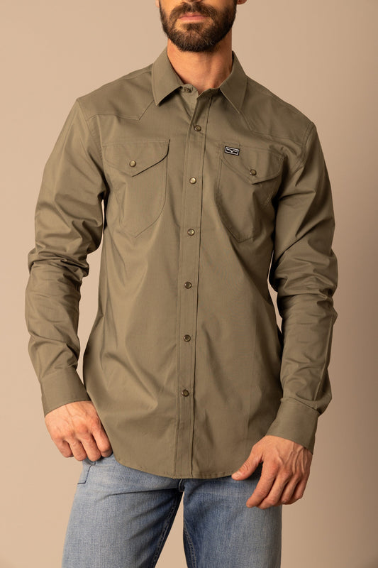Kimes Blackout Men's Snap Up Army