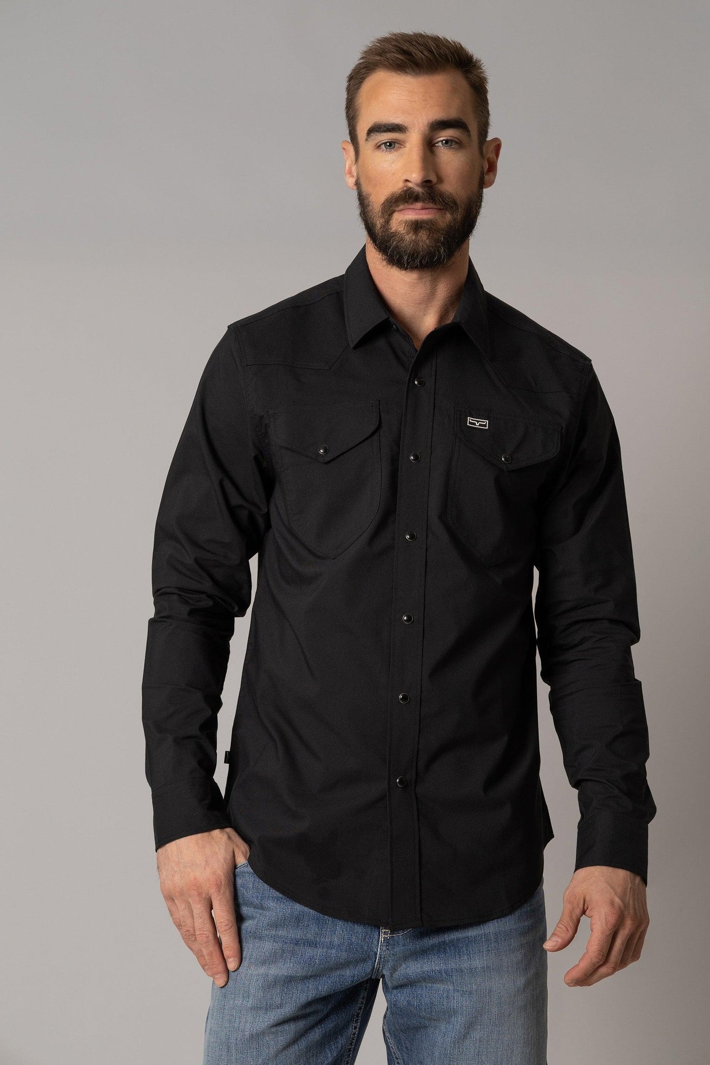 Kimes Blackout Men's Snap Up Black