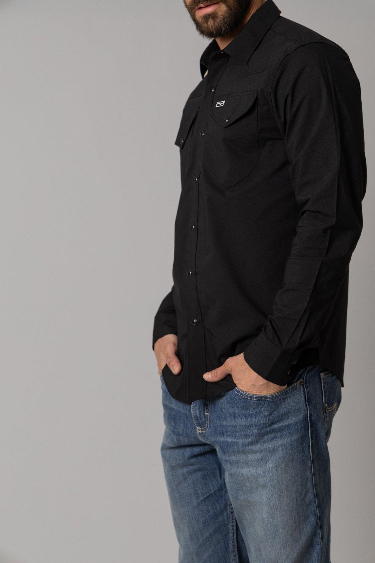 Kimes Blackout Men's Snap Up Black