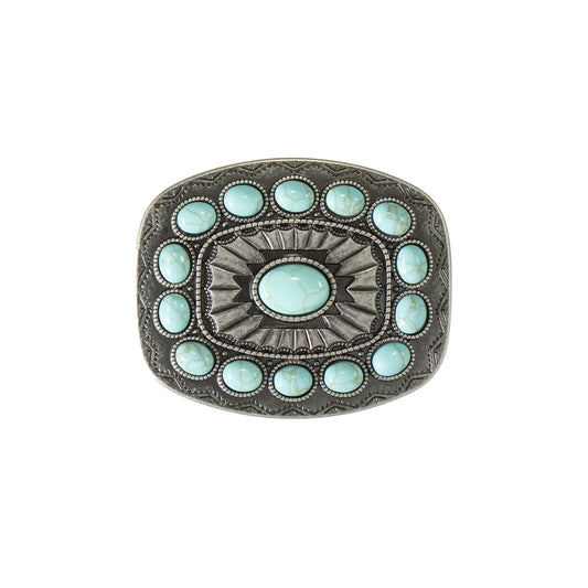 Blazin Roxx Rectangle Southwest Turquoise Buckle