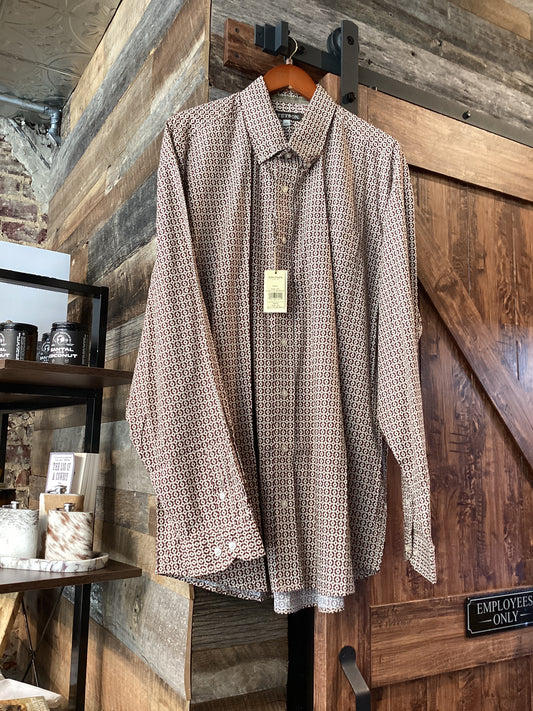 Stetson Red Geo Print Men's Shirt