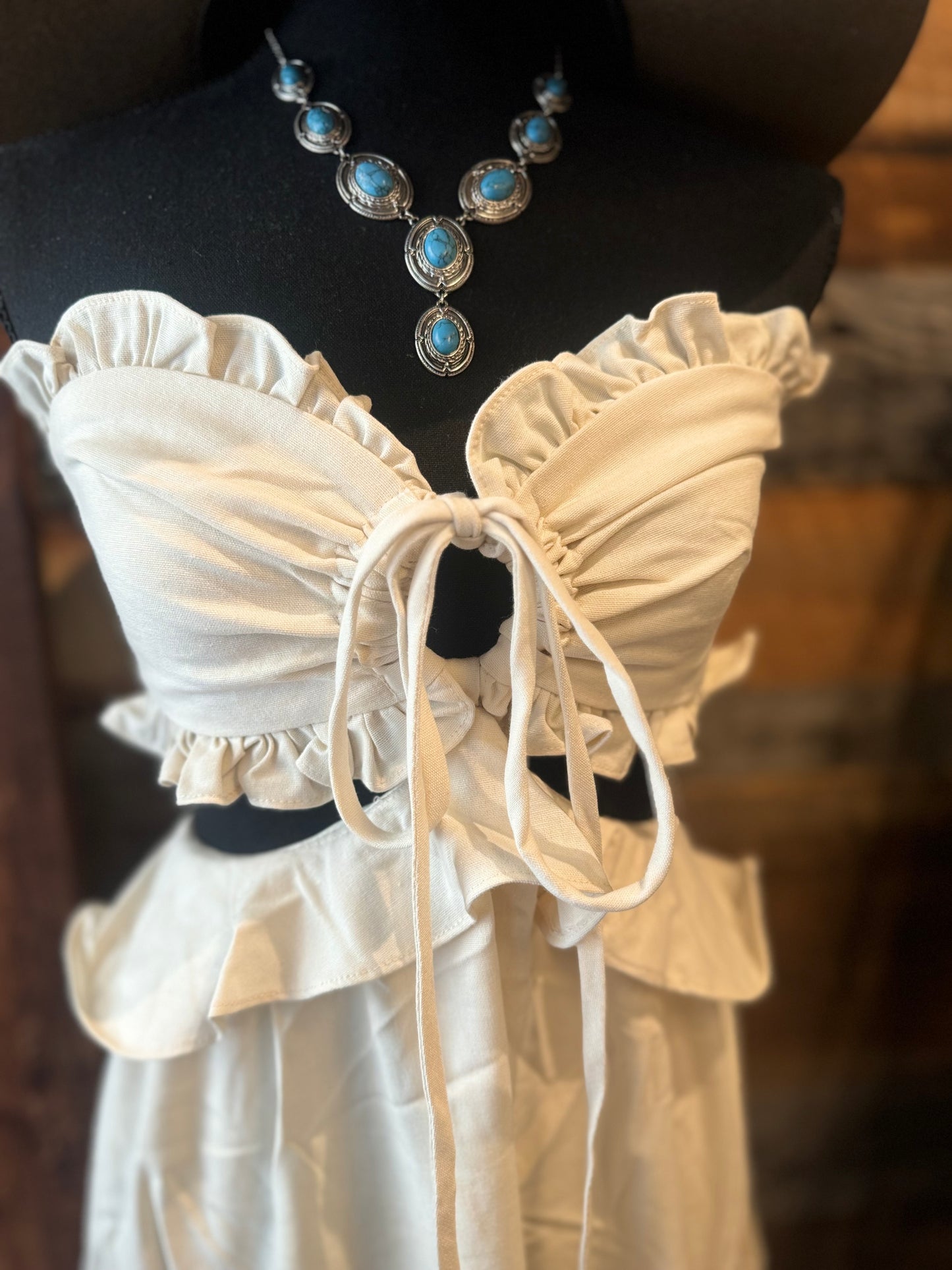 Isabelle Ivory Maxi Halter Dress