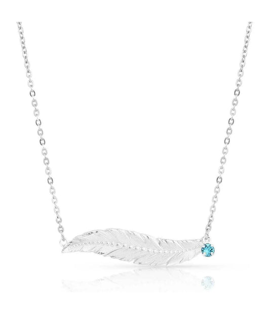 Montana Silver Horizontal Feather Necklace