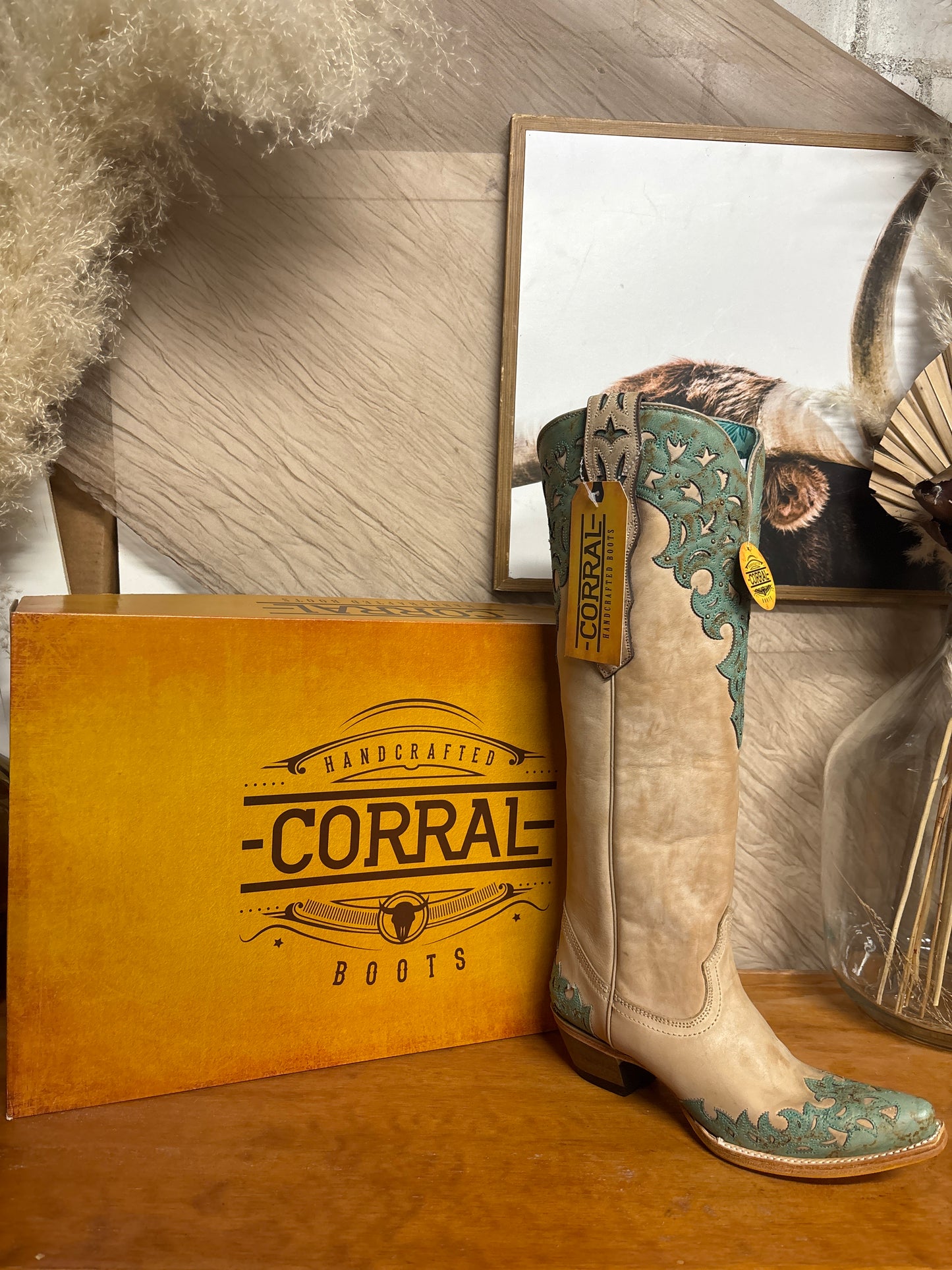 Corral Turquoise Touch Sand Tall Top Boots