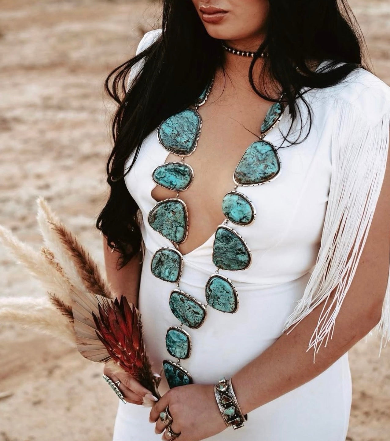 Summertime’s Close Lariat turquoise Necklace
