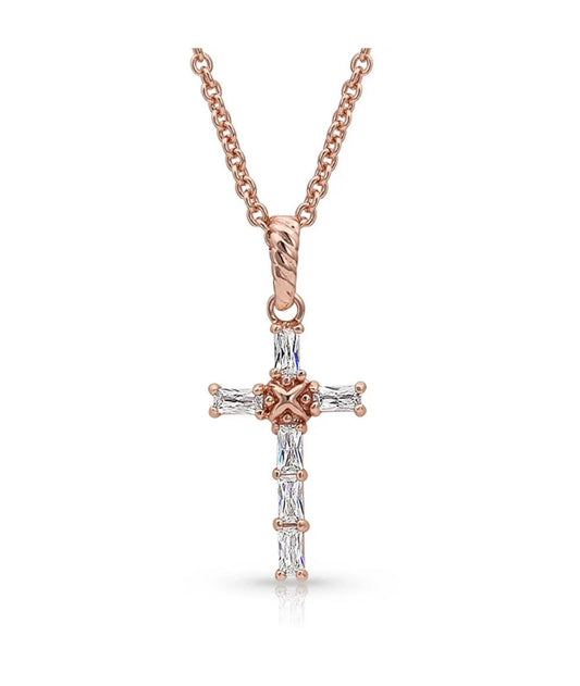 Montana Silver Baguette Cross Necklace