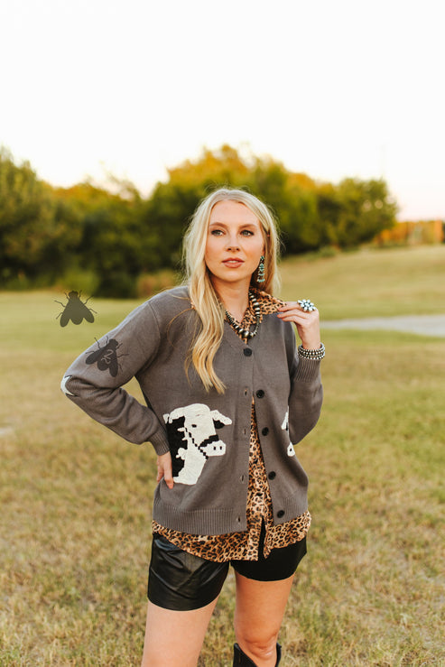 Black Baldy Cattle Cardi