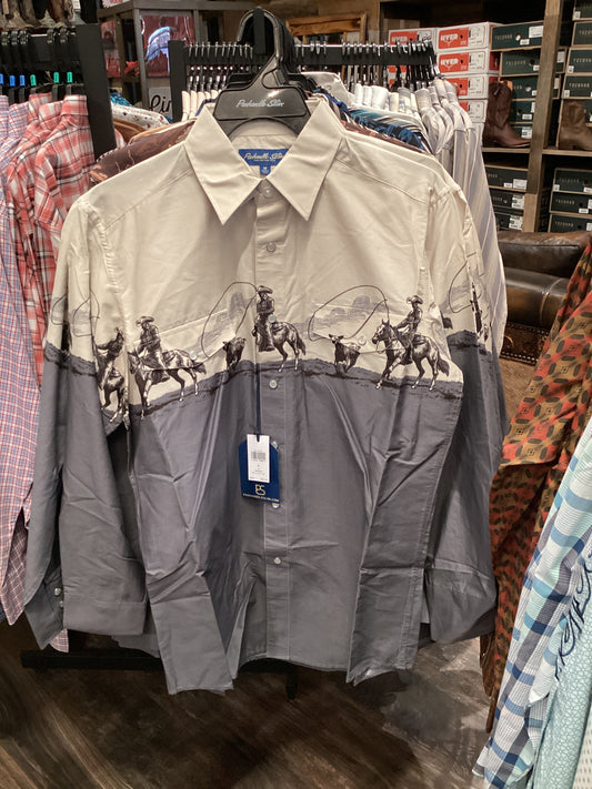 Panhandle Slim Men's Long Sleeve Snap Up- Borders