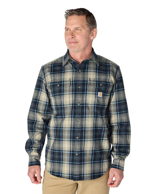 Carhartt Hubbard Loose Long Sleeve Plaid Shirt Navy