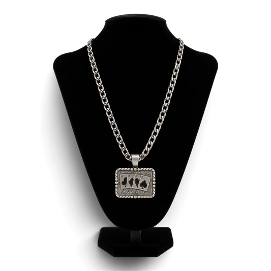 Silver Strike 24" Rope Edge Aces Necklace