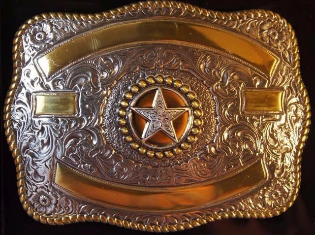 Crumrine Western Rectangle Texas Star Belt Buckle