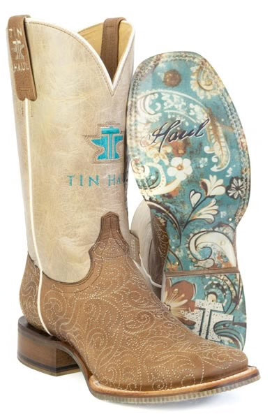 Tin Haul Women's Scrollwork Leather Western Boots
