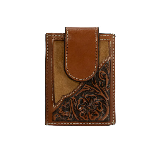 Utility Style Wallet Brown Genuine Leather
