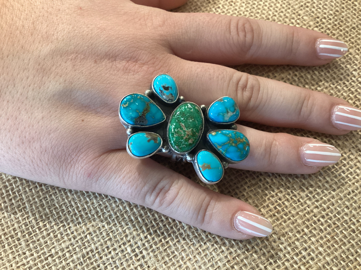Meadows Authentic Turquoise Adjust Ring
