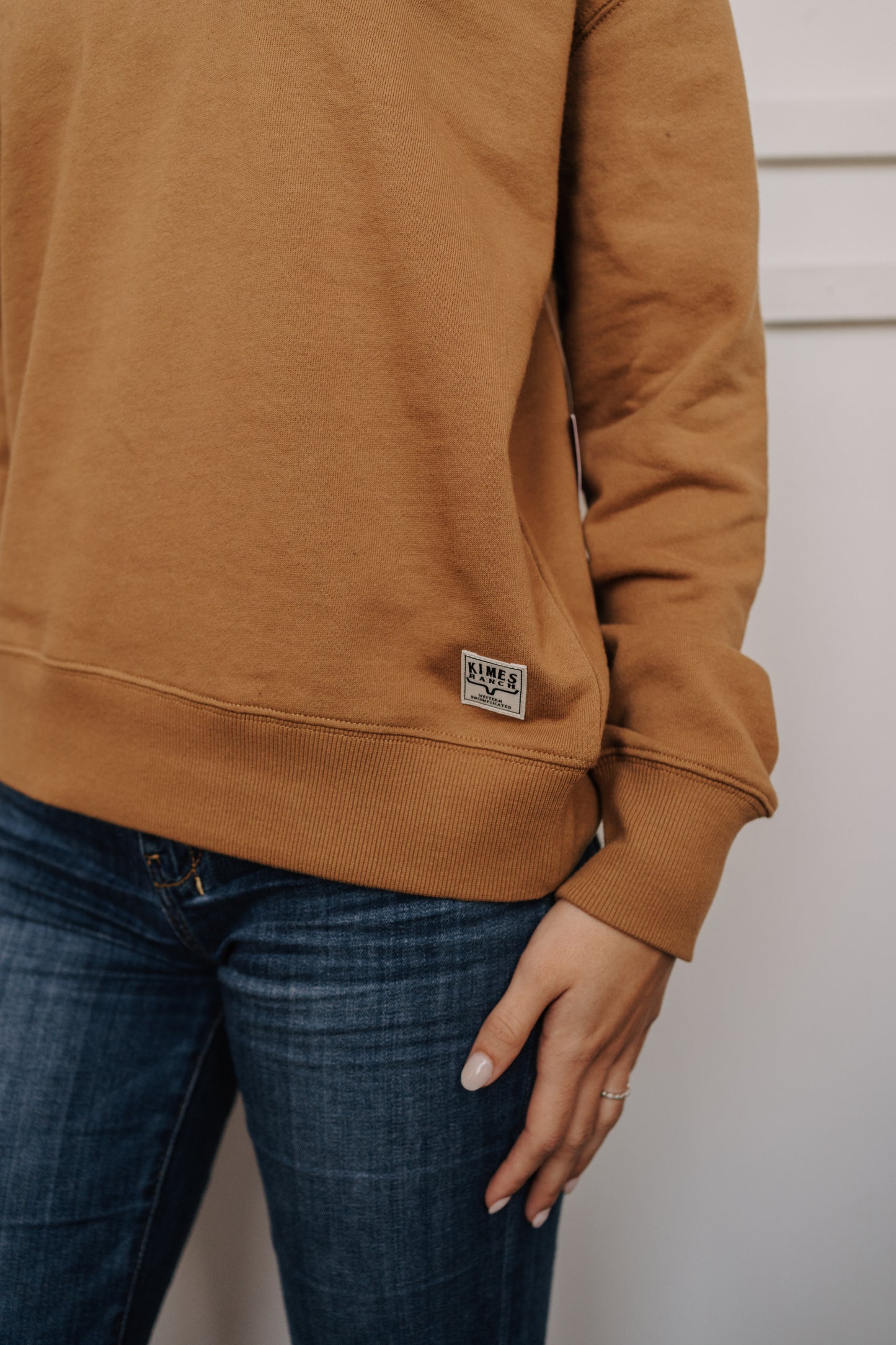 Kimes Sandy Tan Cropped Crew