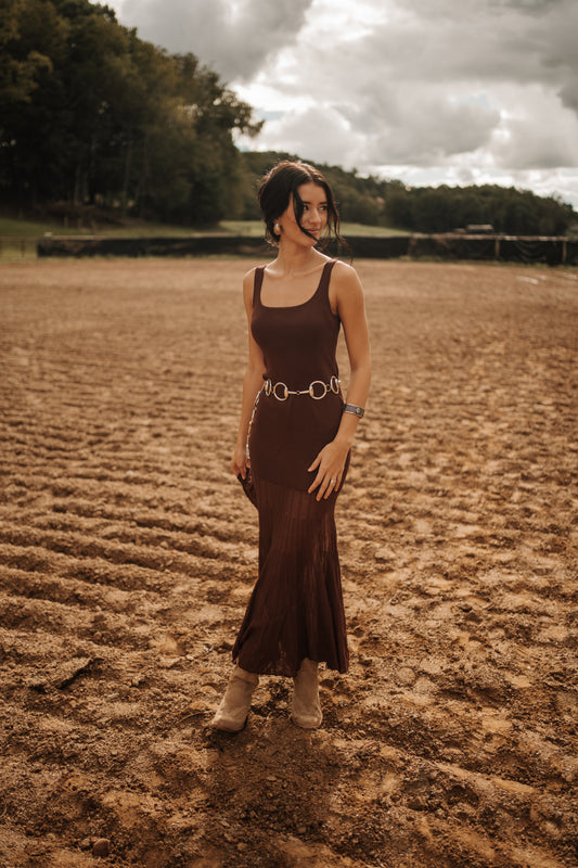 Yoakum Brown Maxi Dress