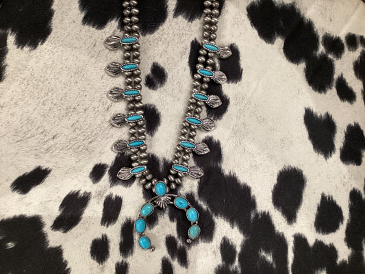 Turquoise Squash Blossom Necklace