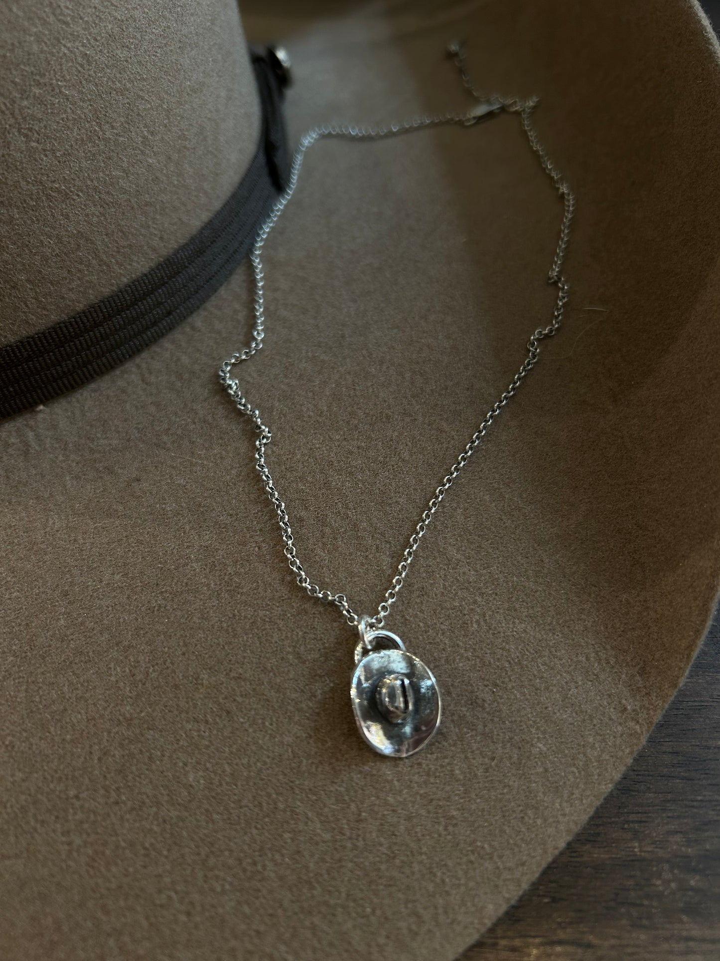 Sterling Silver Cowboy Hat Necklace