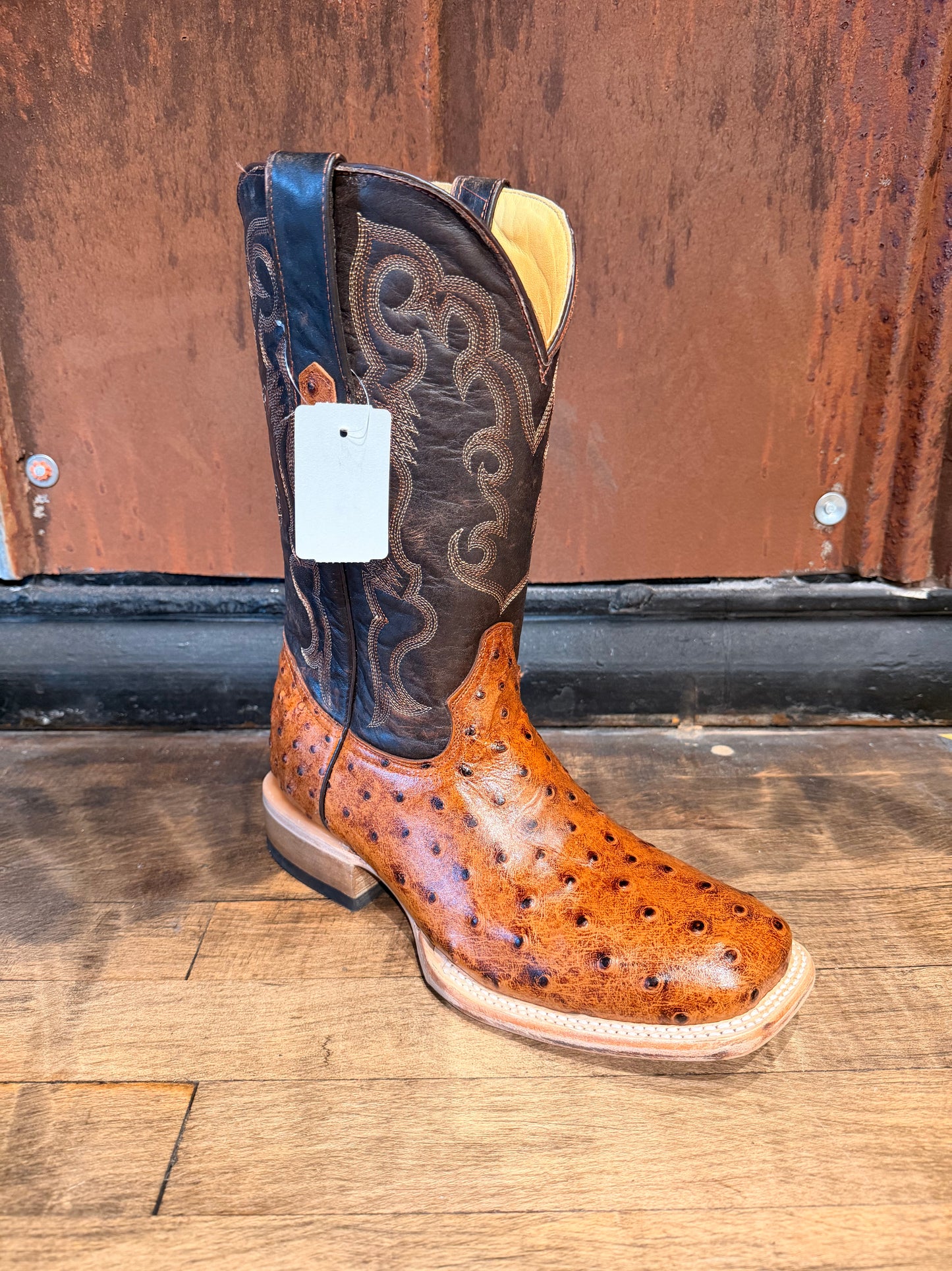 Cowtown Brown Ostrich Print Boots