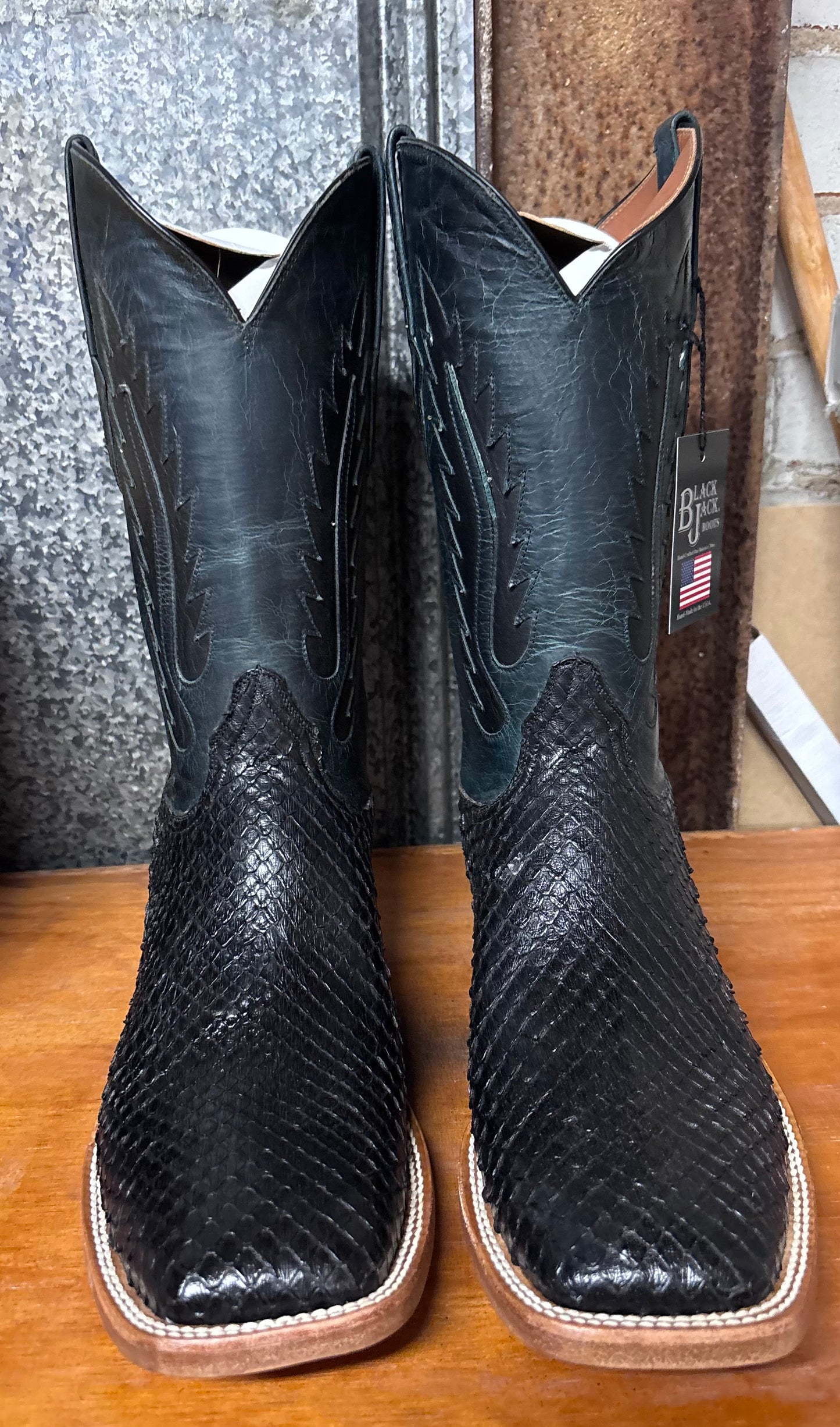 Black Jack Anaconda Snake Black Boots