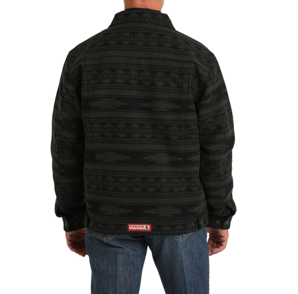 Men's Charcoal Aztec Trucker Jacket